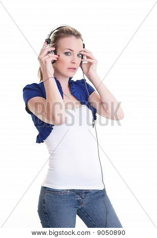 Escuchando música auriculares