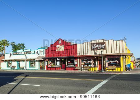 Frontier Street In Afternoon Sun In Wickenburg
