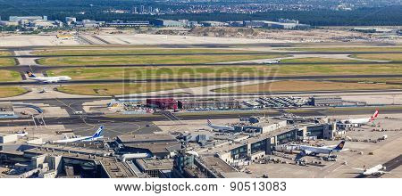 Aerial Of Airport Frankfurt
