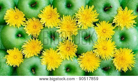 Green apple and dandelion