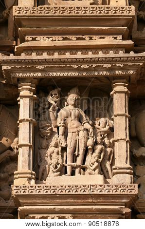 Stone Carved Erotic Sculptures On Vamana Temple. Khajuraho