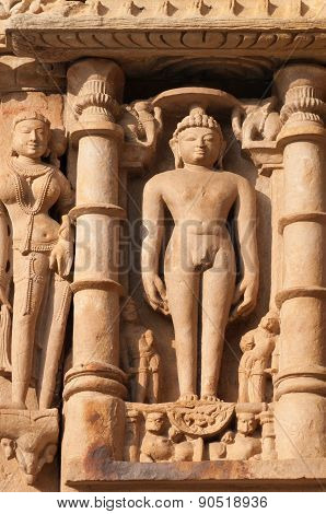 Stone Carved Erotic Sculptures On Jaintemples. Khajuraho