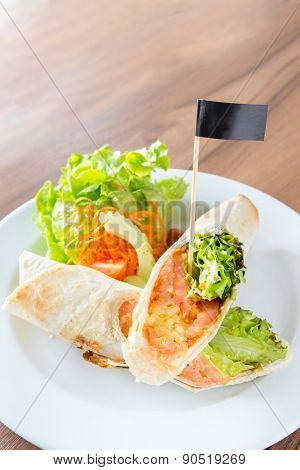 Smoke Salmon Wrap Maxican cuisine