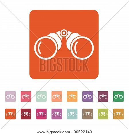 The Binoculars Icon. Search Symbol. Flat