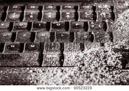 Ash Covered Keyboard