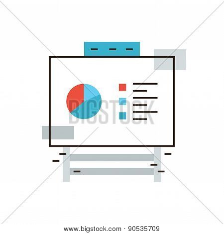 Flipchart Statistics Flat Line Icon Concept