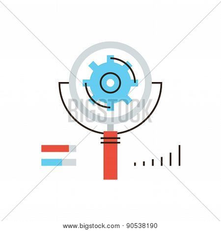 Search Engine Optimization Flat Line Icon Concept