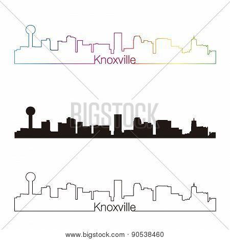 Knoxville skyline linear style with rainbow