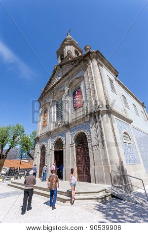 S. Bento da Porta Aberta, Portugal. April 06, 2015: The Basilica. Pope Francis promoted the Sanctuary church to Basilica in the 400th anniversary, March 21st. 2nd most visited sanctuary in Portugal