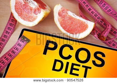 Tablet with PCOS diet.