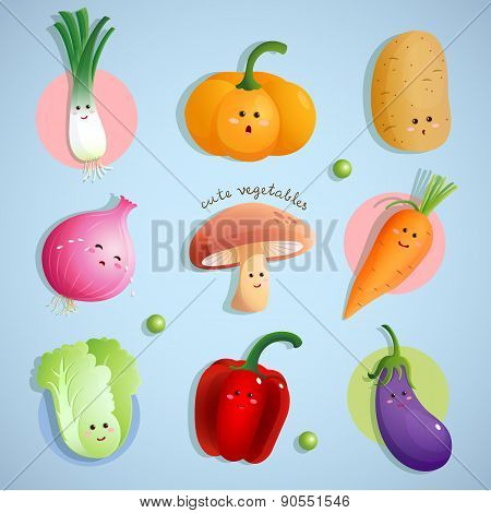 Cute Vegetables Characters