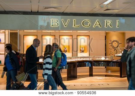Bulgari Store At Fiumicino Airport In Rome