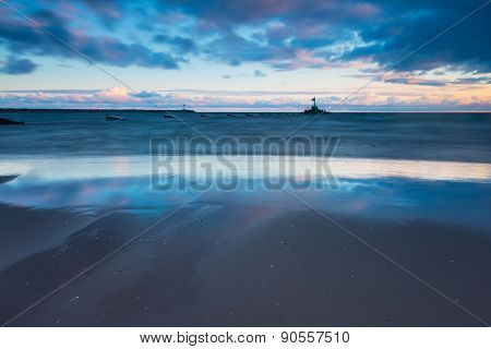 Baltic Shore And Moutch Of Vistula River
