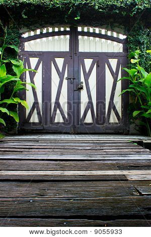 Egy hagyományos Thai fa kapu