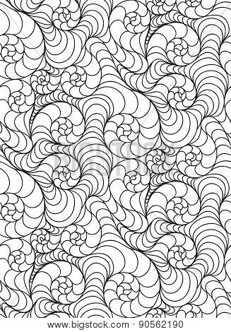 seamless wave background of doodle drawn lines