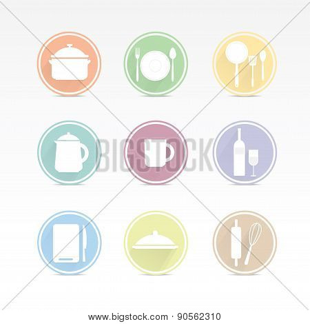 Cooking icon set restaurant symbol on white background