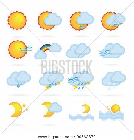 Weather icon symbol set for presentation or Weather report