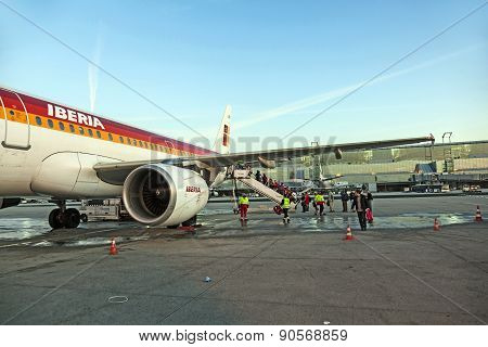 Aircraft Standing At Terminal 2 In Frankfurt