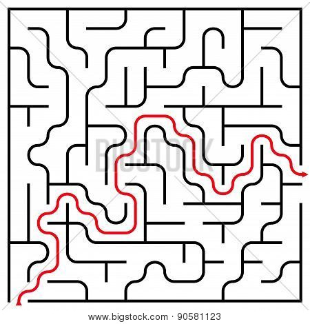 Black Square Maze (15X15) With Help