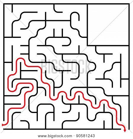 Black Square Maze (15X15) With Help