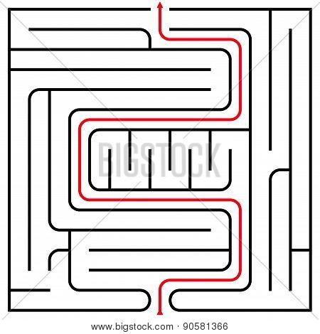 Black Square Maze (15X15) With Help