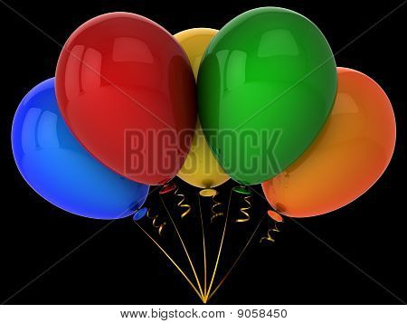 Reihe von Helium-Ballons (Hi-res)