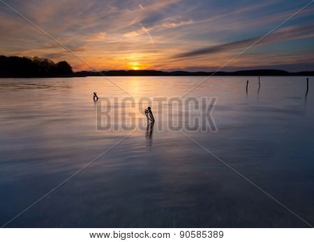 Colorful Sunset Over Lake