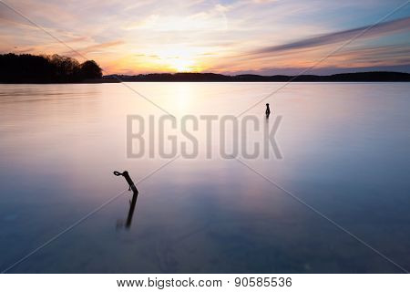 Colorful Sunset Over Lake