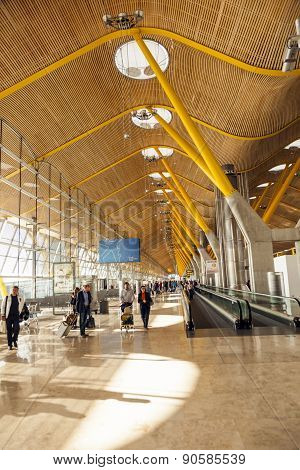Passengers In  Terminal 4 At Barajay Airport