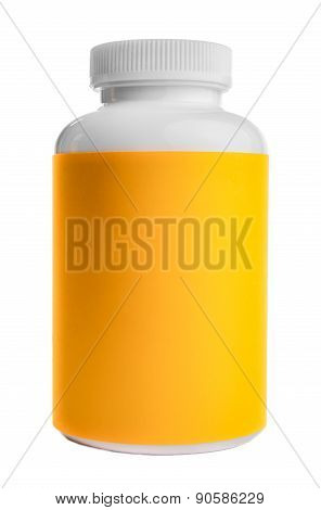 Plastic Container Bottel With Yellow Label