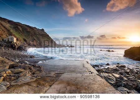 Sunset At Priest's Cove On Cape Cornwall Near Land's End