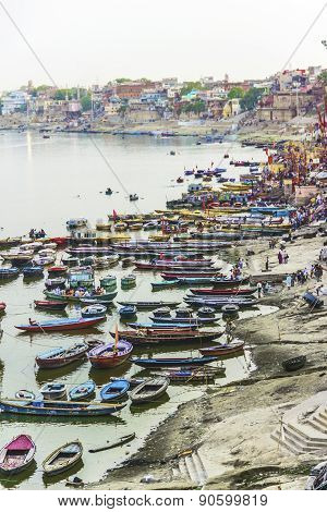Ganjes River At Sunrise, Varanasi, India