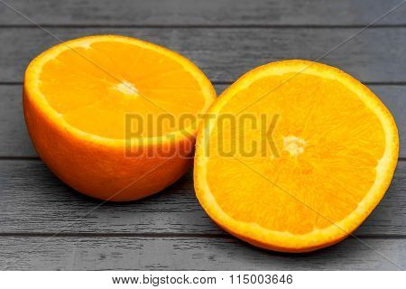 Two Juicy Halves Of Orange