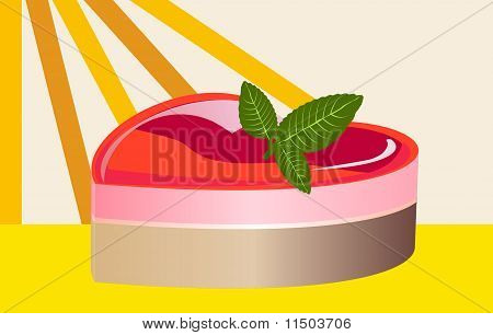la forma di un cuore di gelatina