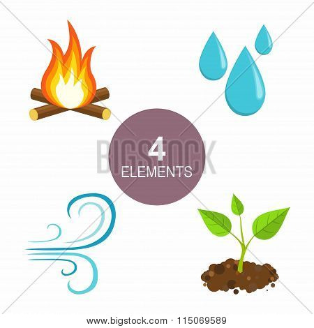 Natural Elements - Fire, Water, Air and Earth