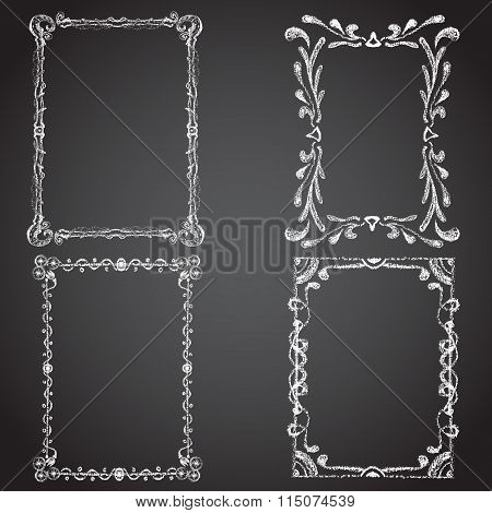 Set of chalk painted frames.