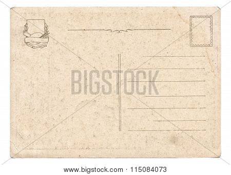 Blank Old Vintage Postcard Isolated