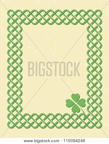 Green Celtic Shamrock Frame