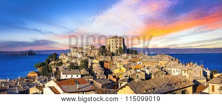 Beautiful medieval village (borgo) Capodimonte  - Italy (Viterbo