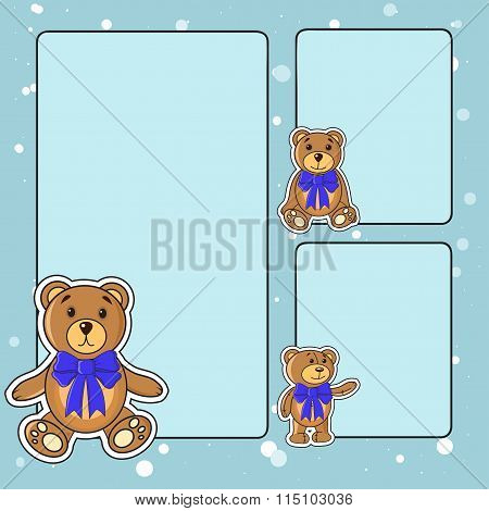 Frame With Bears In The Vector