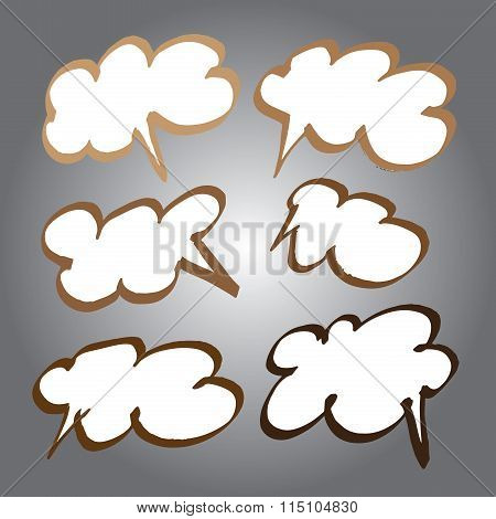 Collection Of Comic Style Bubbles In Vector Format. Color Can Be Changed By One Click