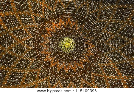 Decoration inside main dome of Sultan Salahuddin Abdul Aziz Shah Mosque or Shah Alam Mosque