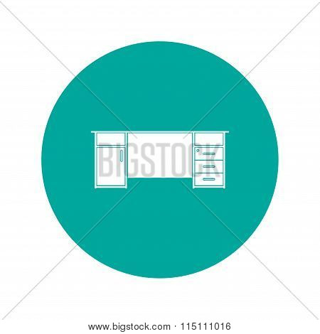 Table Icon. Flat Design Style.