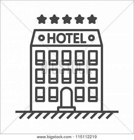 Hotel line vector icon