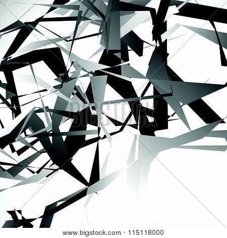 Edgy, Angular Overlapping Shapes. Abstract Geometric Image. Vector.