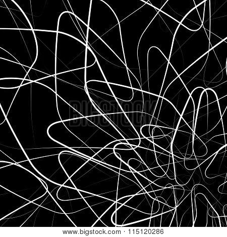 Random Intersecting Wiggly, Sinuous, Tangled Lines. Abstract Vector.