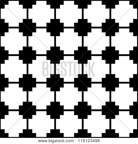 Blocky, Monochrome Pattern With Squares. Seamlessly Repeatable.