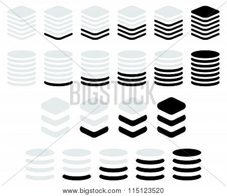 Vertical Progress, Level Indicator Symbols In Sequence.