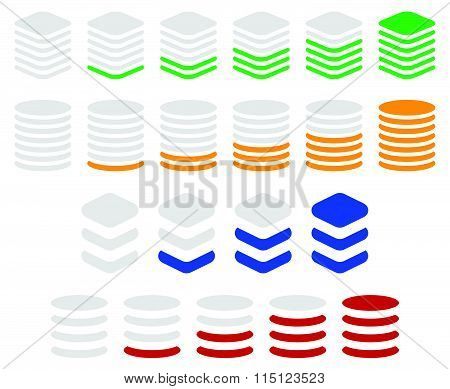 Vertical Progress, Level Indicator Symbols In Sequence.
