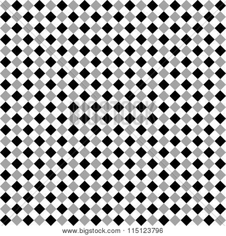 Seamless Monochrome Pattern, Background With Square Shapes.